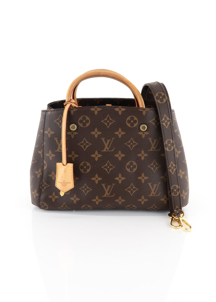 Louis Vuitton - Authenticated Montaigne Handbag - Leather Black for Women, Very Good Condition