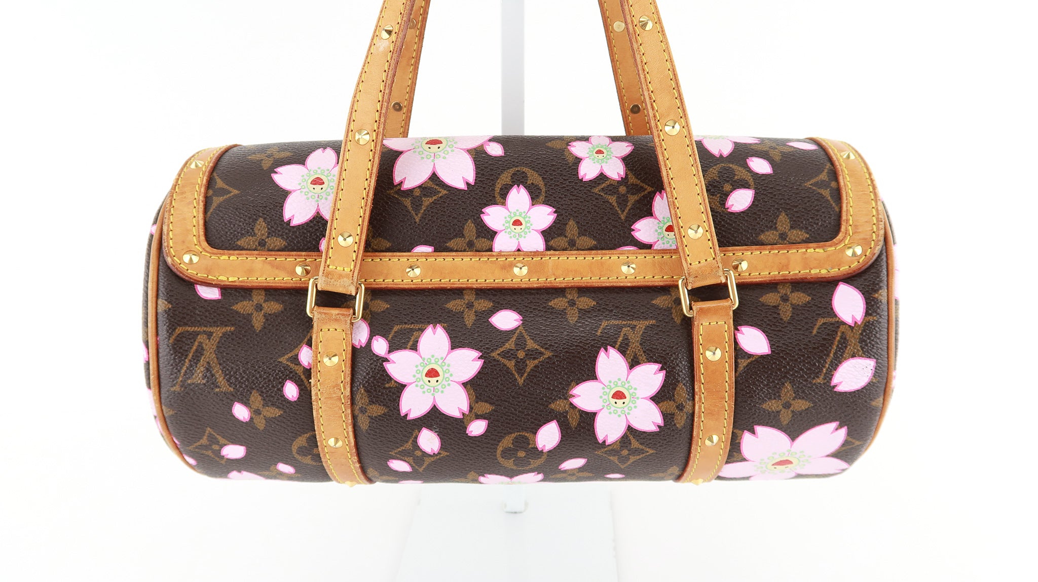 Louis Vuitton, Bags, Louis Vuitton Takashi Murakami Papillon Monogram  Pink Cherry Blossom Barrel Bag