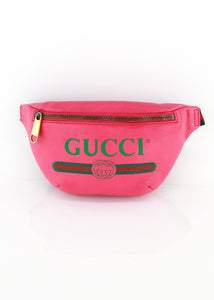 Gucci Pink Leather Logo Bumbag
