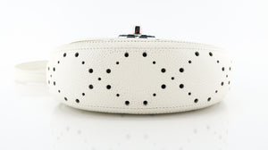 Chanel Caviar Perforated Flap Crossbody White