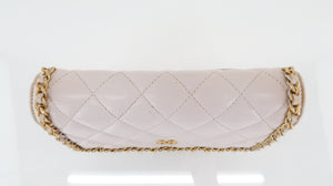 Chanel Lambskin Quilted Chain Around Wallet On Chain Beige