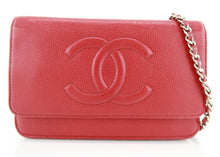 Load image into Gallery viewer, Chanel Caviar Wallet on Chain Red