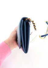 Load image into Gallery viewer, Prada Saffiano Wallet on Chain Blue