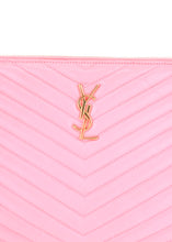 Load image into Gallery viewer, Saint Laurent Chevron Clutch Pink