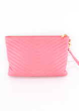 Load image into Gallery viewer, Saint Laurent Chevron Clutch Pink