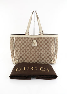 Gucci Canvas Abbey D-Ring Large Tote White