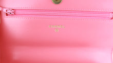Load image into Gallery viewer, Chanel 19 Lambskin Quilted Wallet on Chain Dark Pink