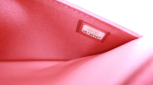 Chanel 19 Lambskin Quilted Wallet on Chain Dark Pink
