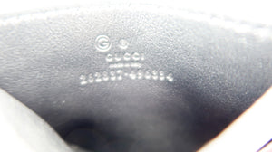 Gucci Monogram Embossed Leather Card Holder Black