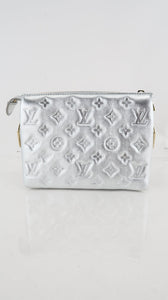 Louis Vuitton Satin Sequin Embroidered Coussin BB Silver