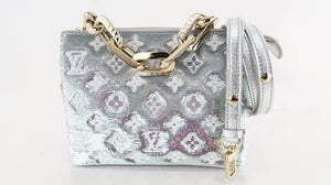 Louis Vuitton Satin Sequin Embroidered Coussin BB Silver