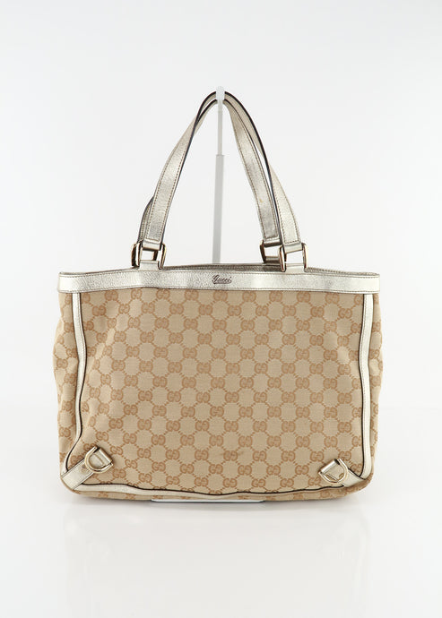Gucci Canvas Abbey Tote Gold