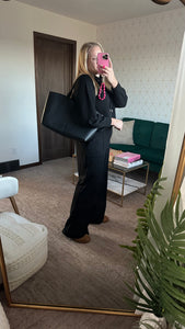 Tory Burch McGraw Large Leather Tote Black