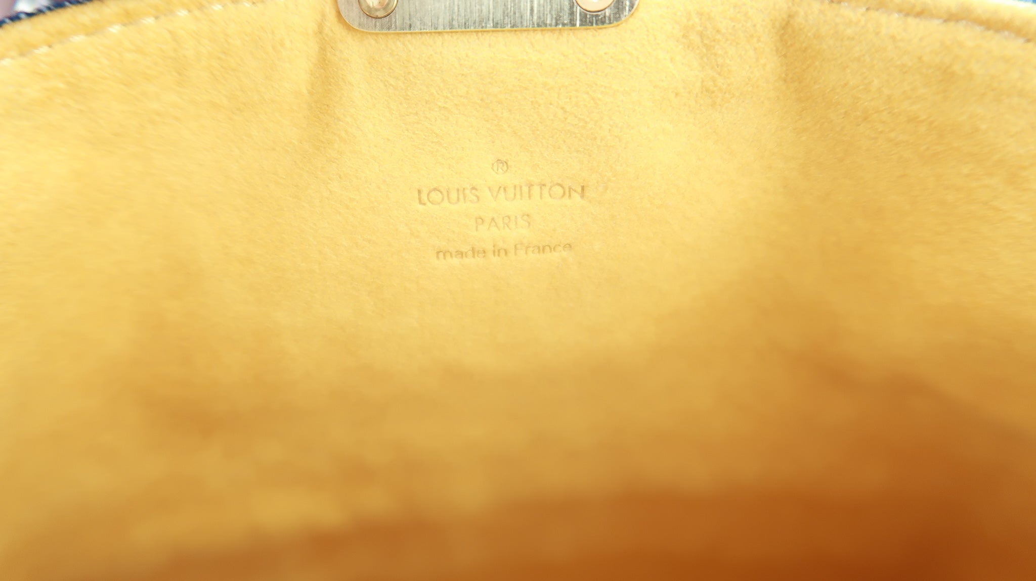 LOUIS VUITTON Monogram Denim Pochette Plat Clutch Blue 1192255