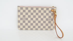 Louis Vuitton Damier Azur Neverfull Pochette Pink