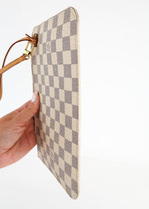 Louis Vuitton Damier Azur Neverfull Pochette Pink