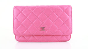 Chanel Caviar Wallet on a Chain Pink