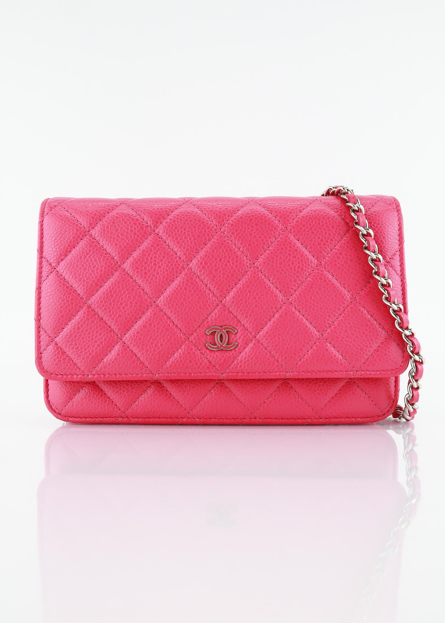 Chanel Caviar Wallet on a Chain Pink