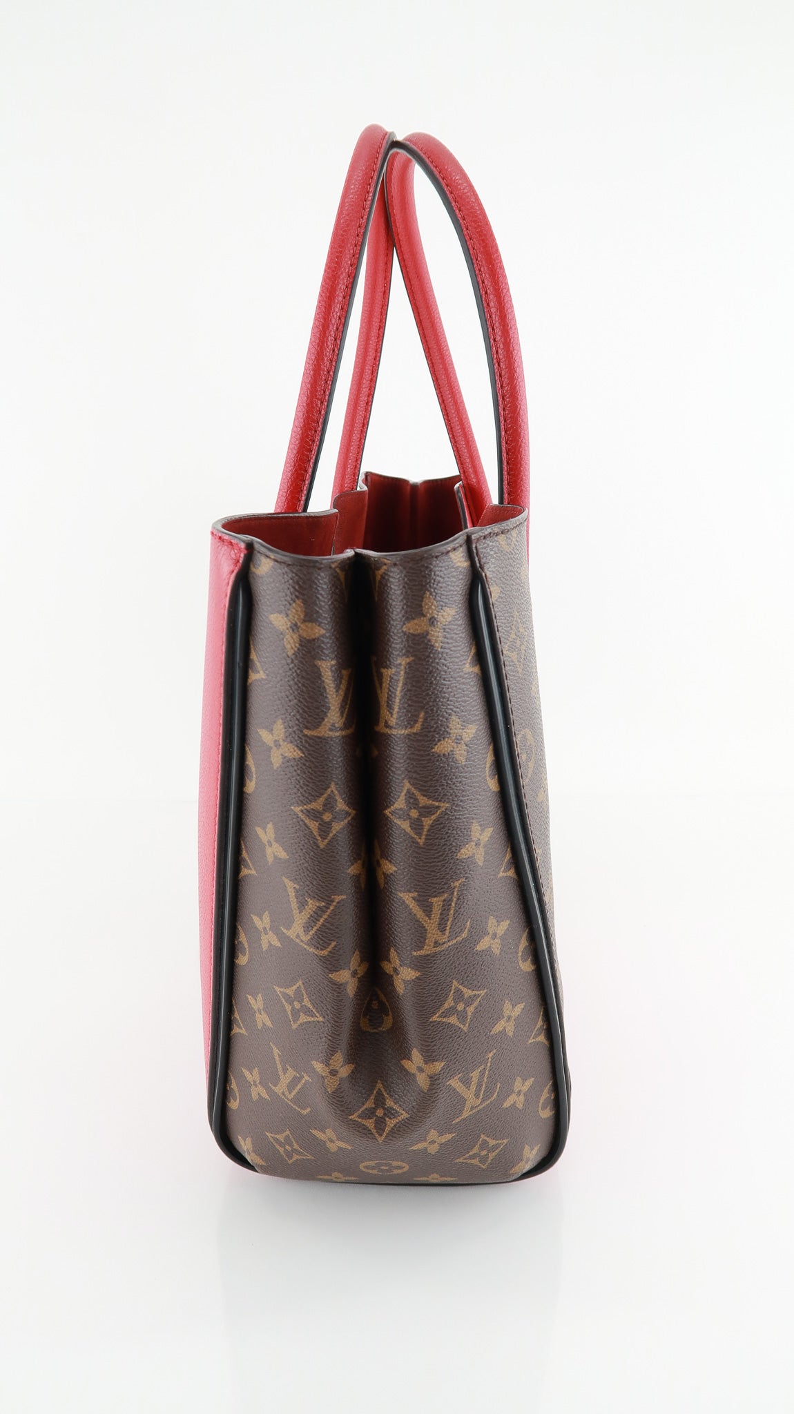 Louis Vuitton Kimono MM Monogram Canvas w/ Red Leather Shopping Bag Tote  Handbag