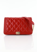 Load image into Gallery viewer, Chanel Caviar Boy Wallet on a Chain Redl