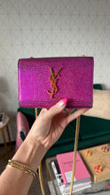 Load image into Gallery viewer, Saint Laurent Monogram Glitter Wallet on Chain Pink