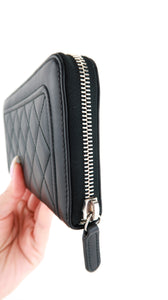 Chanel Lambskin Twist Lock Zippy Wallet Black