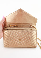 Load image into Gallery viewer, Saint Laurent Cassandra Wallet on Chain Gold