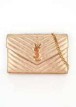 Load image into Gallery viewer, Saint Laurent Cassandra Wallet on Chain Gold