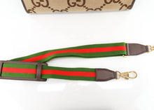 Load image into Gallery viewer, Gucci Monogram Jumbo GG Calfskin Web Tote Camel