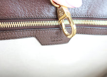 Load image into Gallery viewer, Gucci Monogram Jumbo GG Calfskin Web Tote Camel