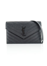 Load image into Gallery viewer, Saint Laurent Cassandra Wallet on Chain Black