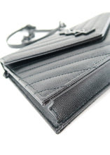 Load image into Gallery viewer, Saint Laurent Cassandra Wallet on Chain Black