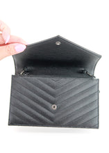 Load image into Gallery viewer, Saint Laurent Cassandra Wallet on Chain Black
