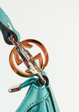 Load image into Gallery viewer, Gucci Metalic Guccissima Medium Twins Hobo Teal