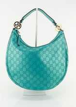 Load image into Gallery viewer, Gucci Metalic Guccissima Medium Twins Hobo Teal