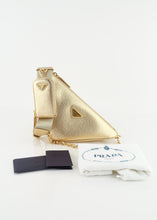 Load image into Gallery viewer, Prada Saffiano Triangle Gold Re-Edition