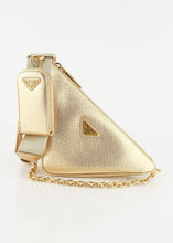 Load image into Gallery viewer, Prada Saffiano Triangle Gold Re-Edition