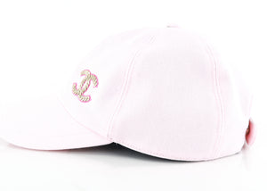 Chanel Cotton Sequin CC Cap Hat Light Pink