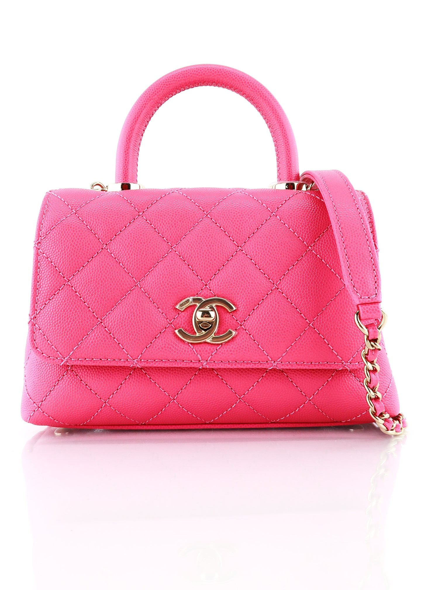 Chanel Caviar Quilted Extra Mini Coco Handle Flap Hot Pink – DAC