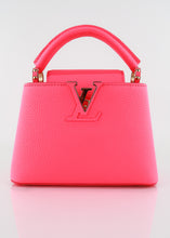 Load image into Gallery viewer, Louis Vuitton Capucines Mini Taurillon Neon Pink