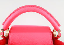 Load image into Gallery viewer, Louis Vuitton Capucines Mini Taurillon Neon Pink