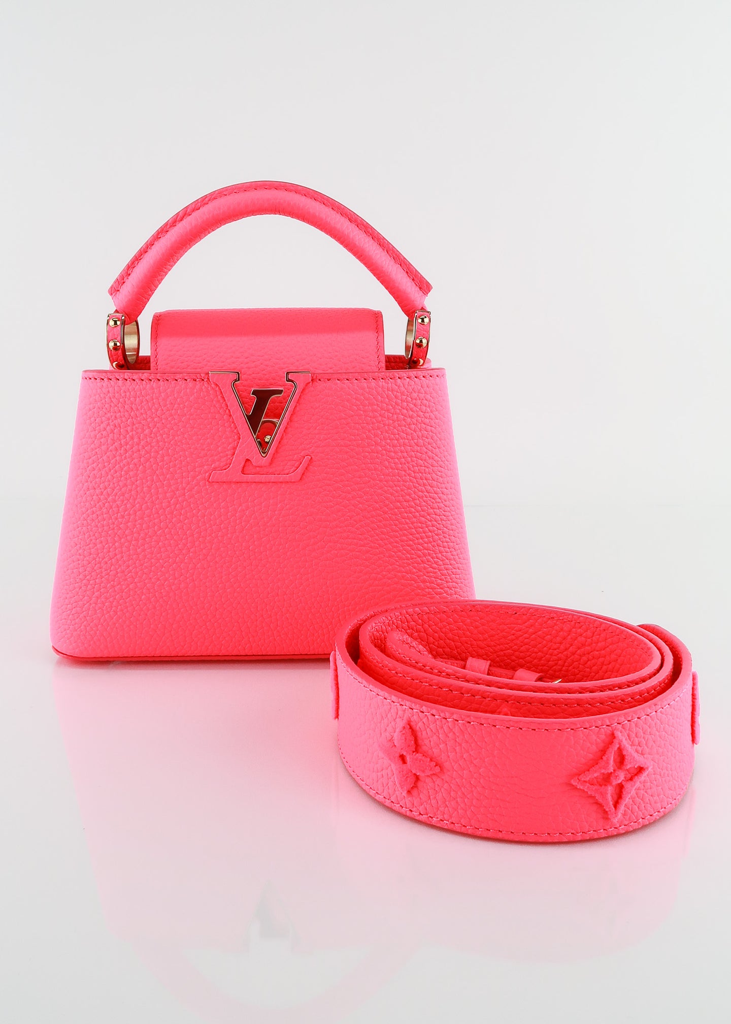 Louis Vuitton Capucines Mini Taurillon Neon Pink