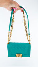 Load image into Gallery viewer, Chanel Quilted Boy Small Teal
