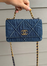Load image into Gallery viewer, Chanel 19 Denim Wallet on a Chain