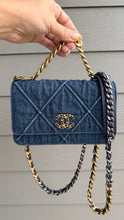 Load image into Gallery viewer, Chanel 19 Denim Wallet on a Chain