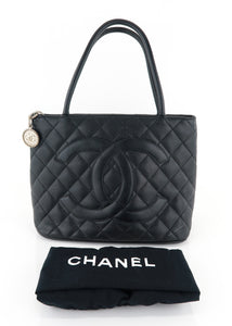 Chanel Caviar Quilted Medallion Tote Black