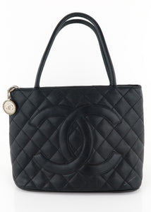 Chanel Caviar Quilted Medallion Tote Black