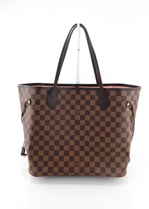 Louis Vuitton Damier Ebene Neverfull MM Rose Ballerine