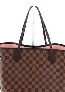 Louis Vuitton Damier Ebene Neverfull MM Rose Ballerine