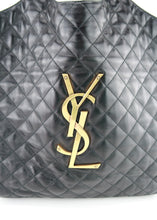 Load image into Gallery viewer, Saint Laurent Lambskin Quilted Maxi Icare Shopping Tote Black
